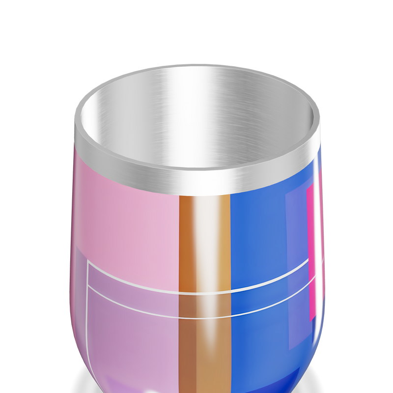 Copo Térmico Slim - Colorido Geométrico Aço Inox