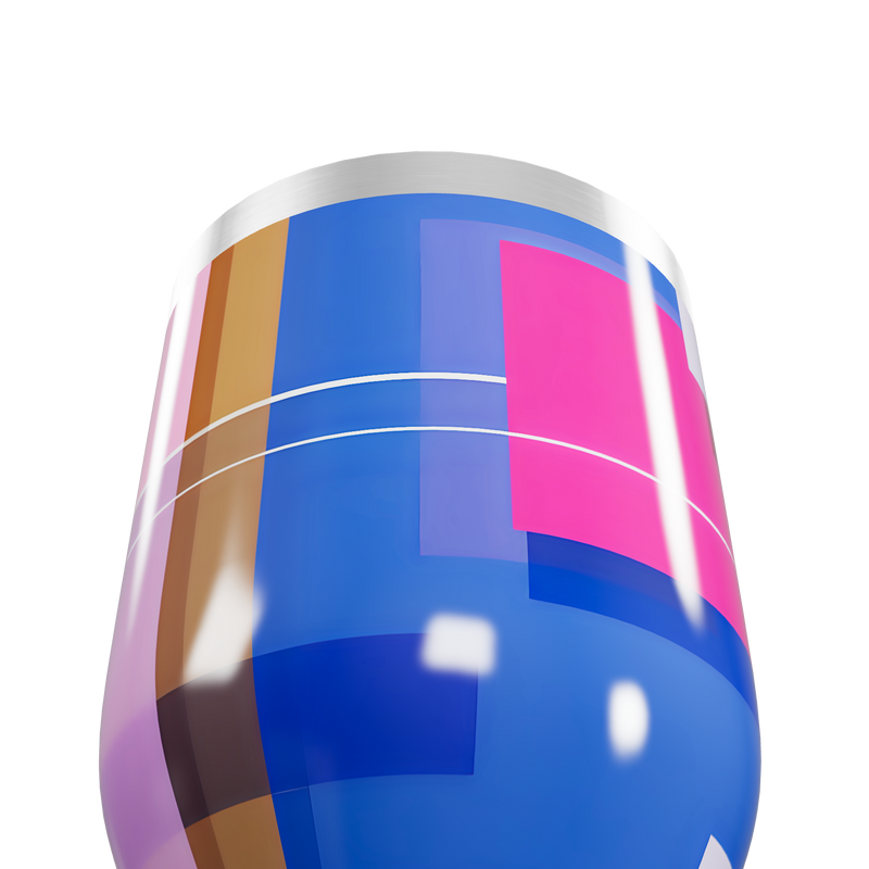 Copo Térmico Slim - Colorido Geométrico Aço Inox