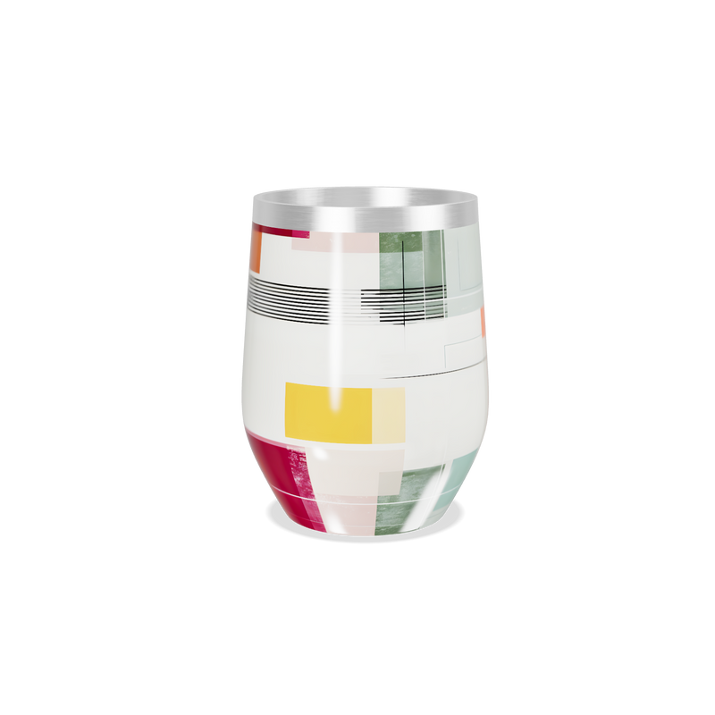 Copo Térmico Slim - Geométrico em Aço Multicor
