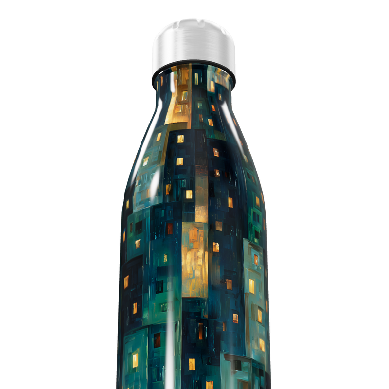 Garrafa Inox - Estampa Noturna Urbana