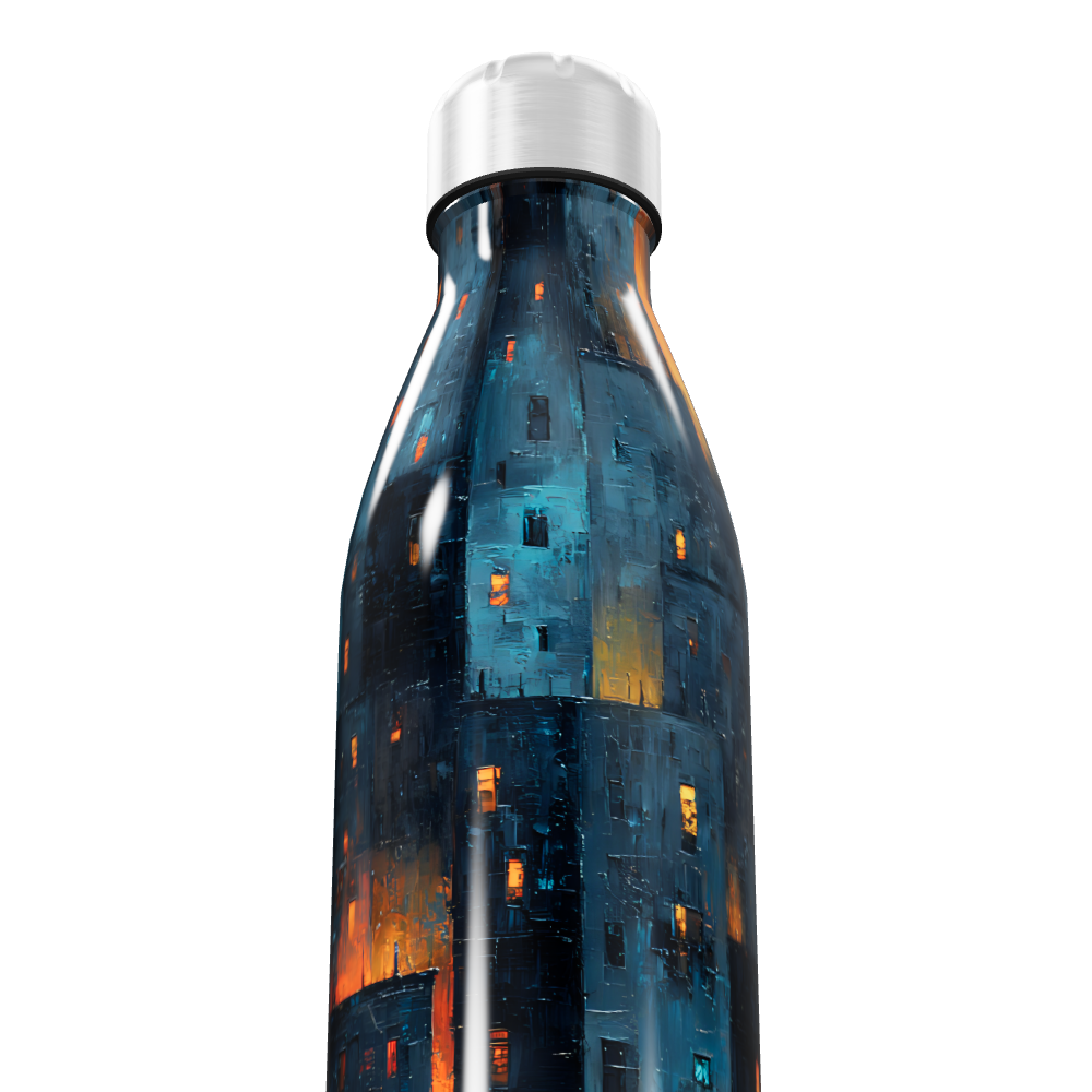 Garrafa Inox - Estampa Noturna Urbana