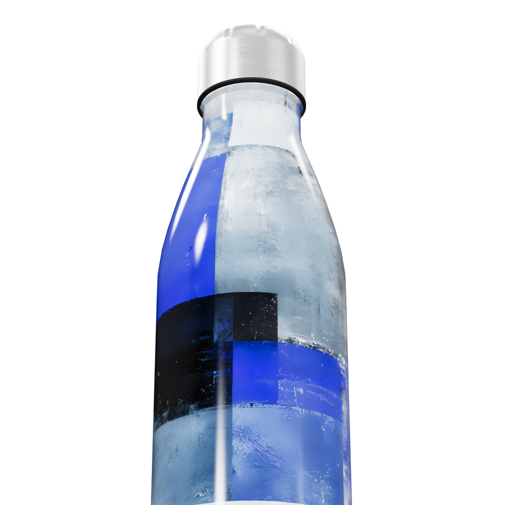 Garrafa Inox - Azul com Estampa Moderna