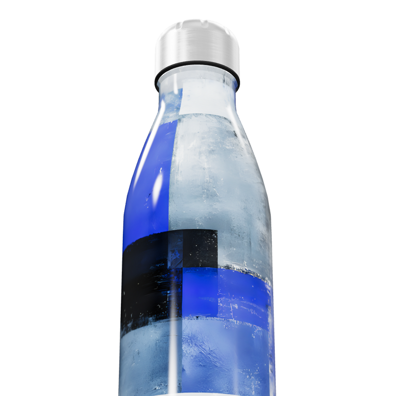 Garrafa Inox - Azul com Estampa Moderna