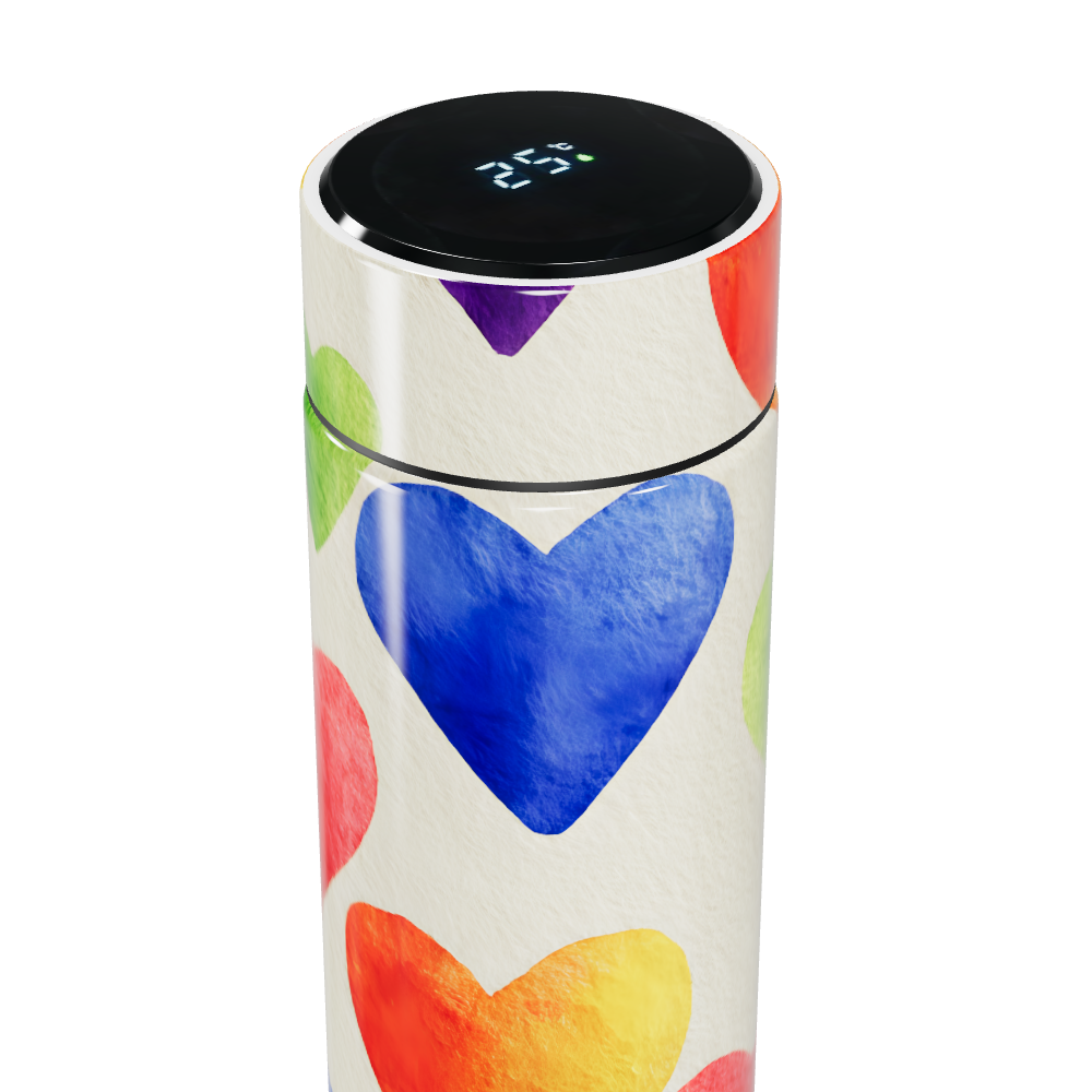 Garrafa Térmica Touch - Corações Coloridos