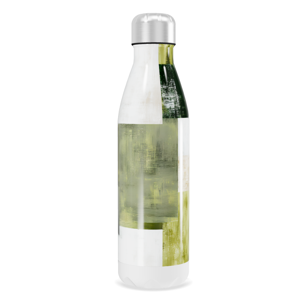 Garrafa Inox - Verde com Estampa Abstrata