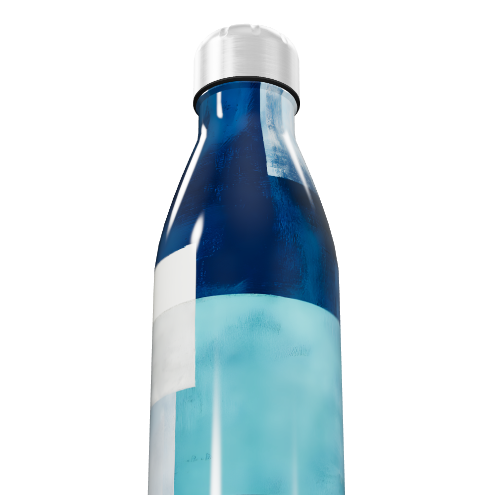 Garrafa Inox - Estampa Azul e Branca