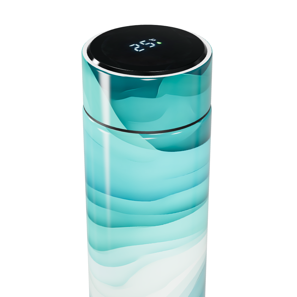 Garrafa Térmica Touch - Design Ondas Azul