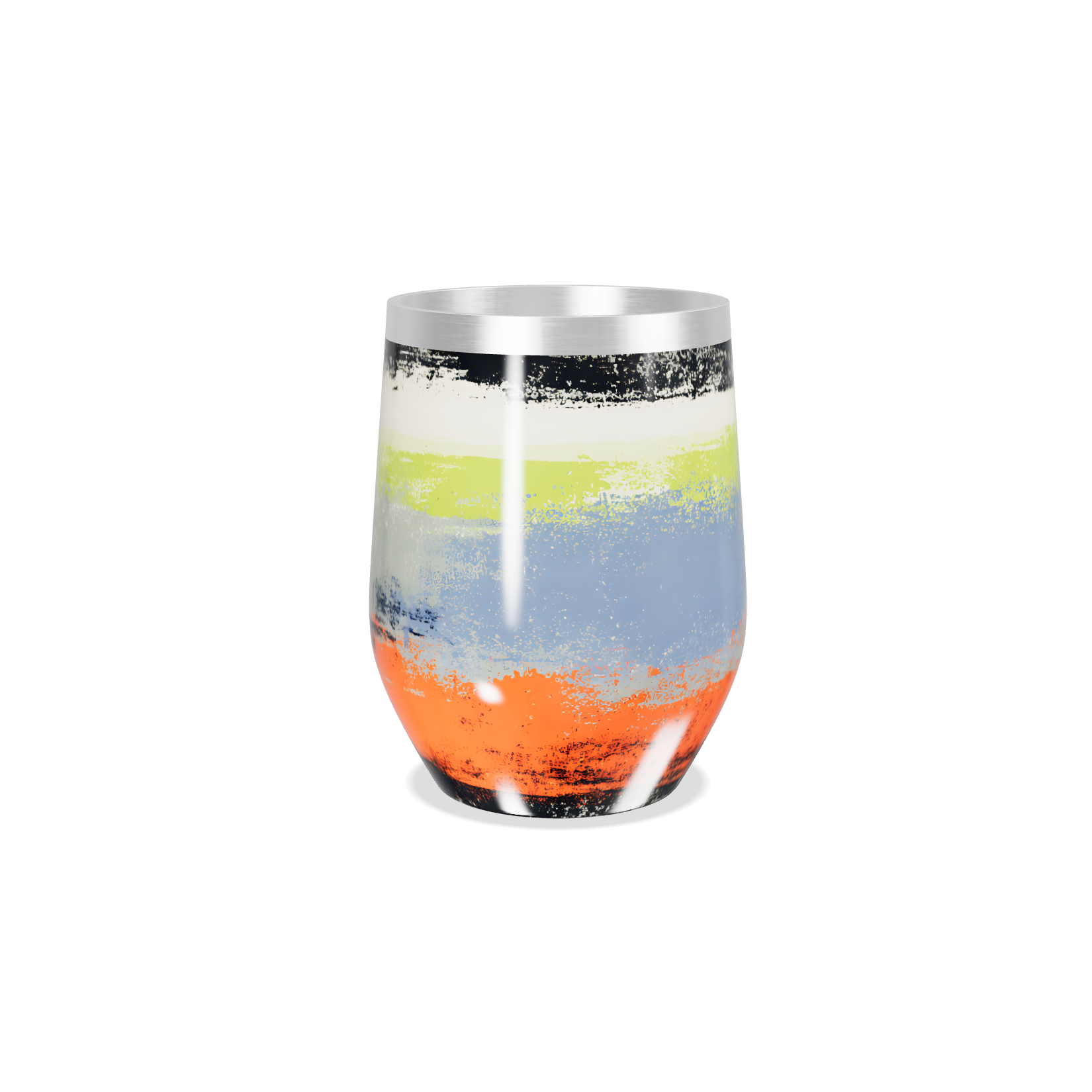 Copo Térmico Slim - Listras Coloridas Inox