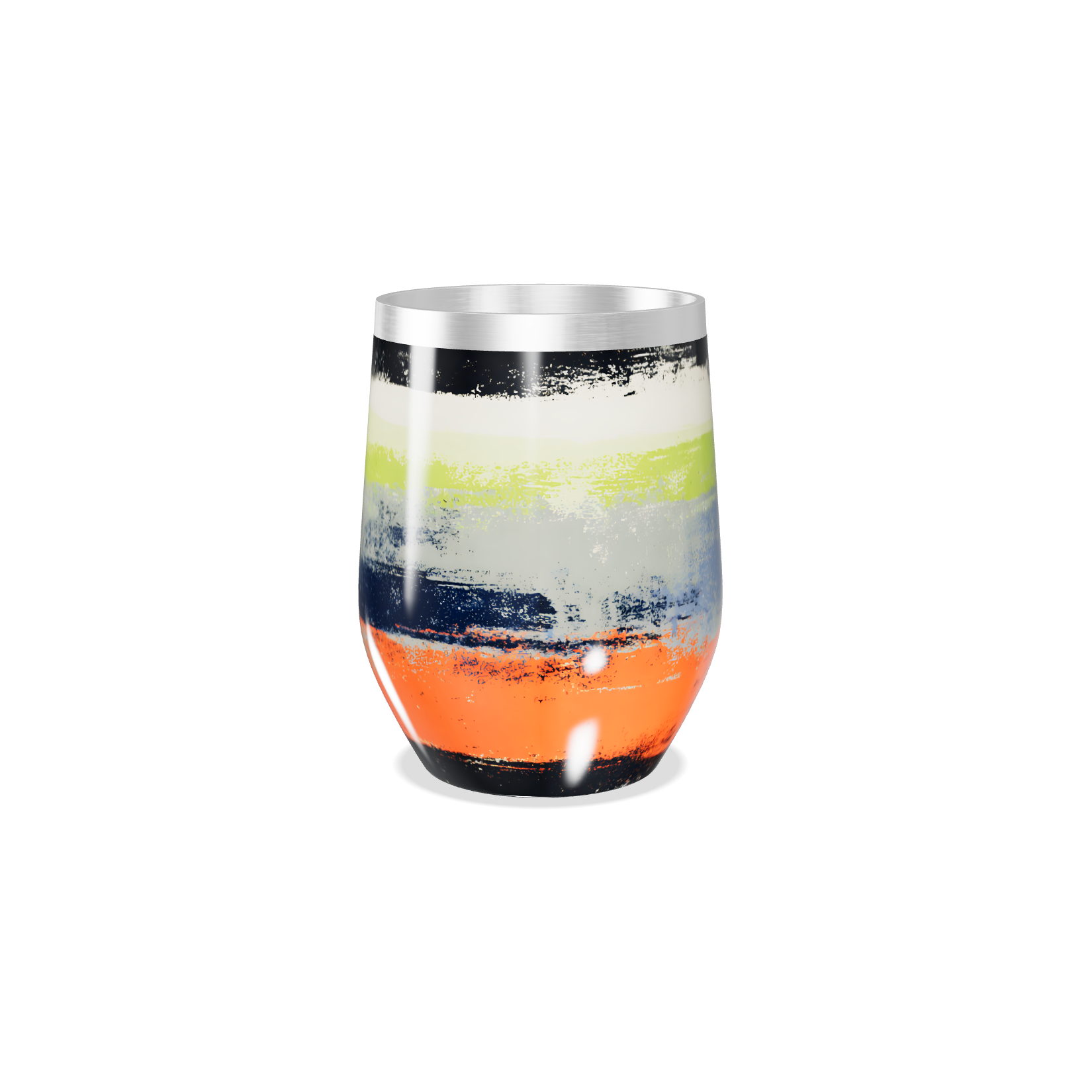 Copo Térmico Slim - Listras Coloridas Inox