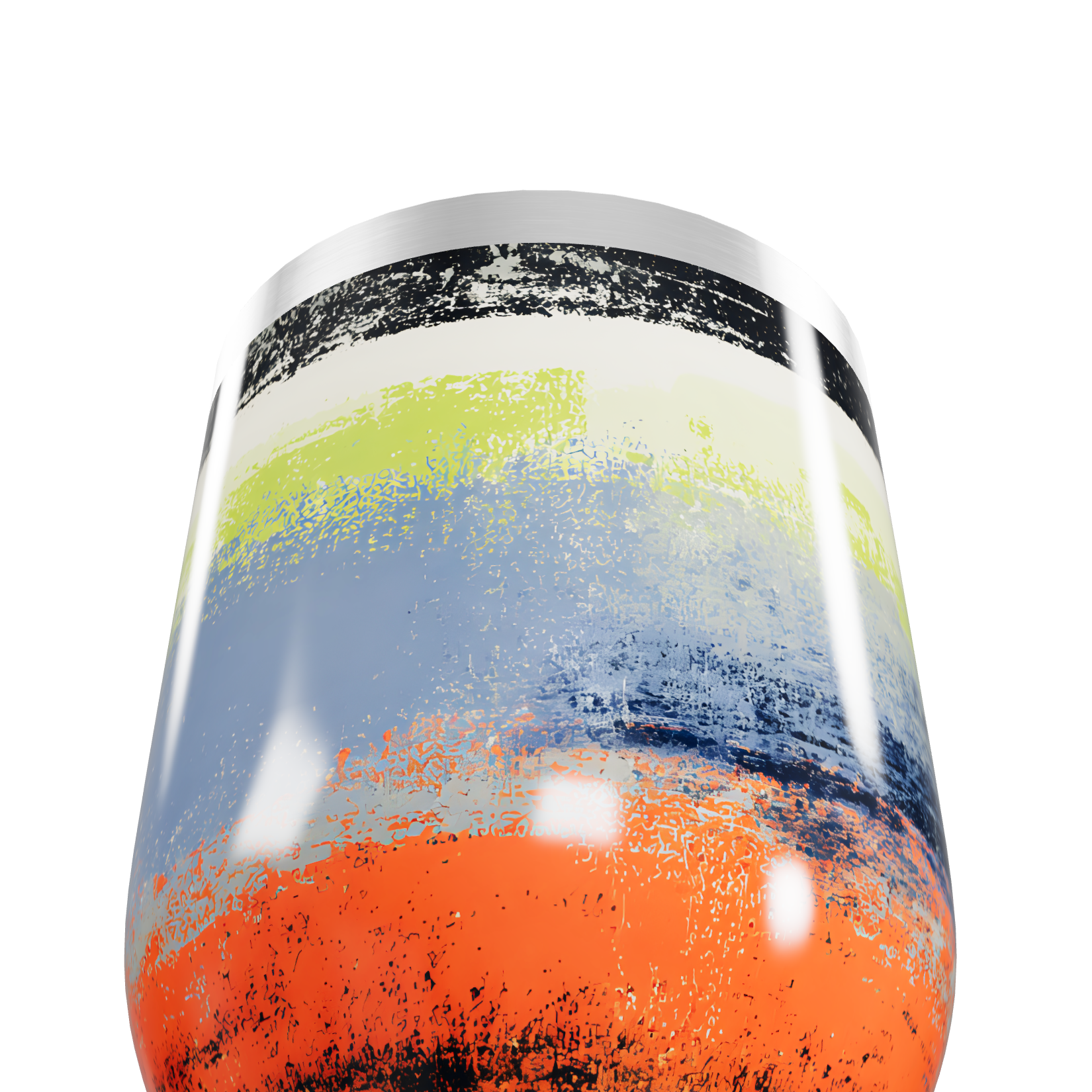 Copo Térmico Slim - Listras Coloridas Inox