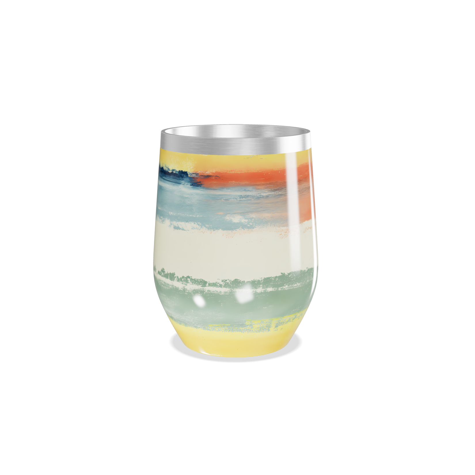 Copo Térmico Slim - Listras Coloridas Aço Inox