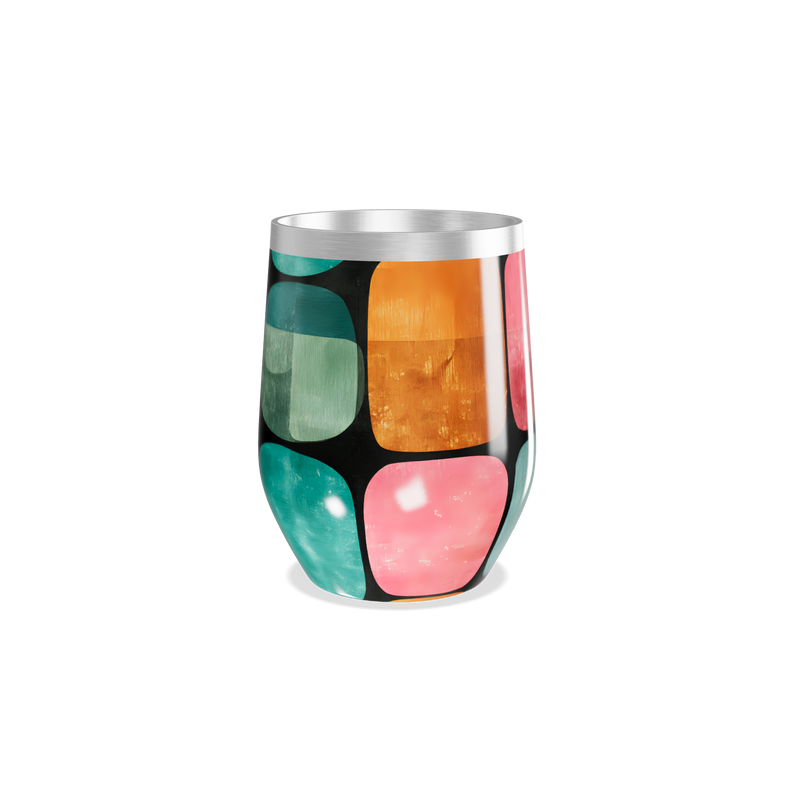 Copo Térmico Slim - Colorido com Estampa Geométrica