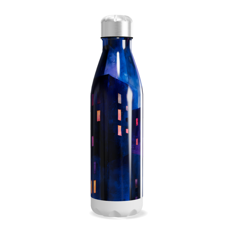 Garrafa Inox - Estampa Abstrata Azul