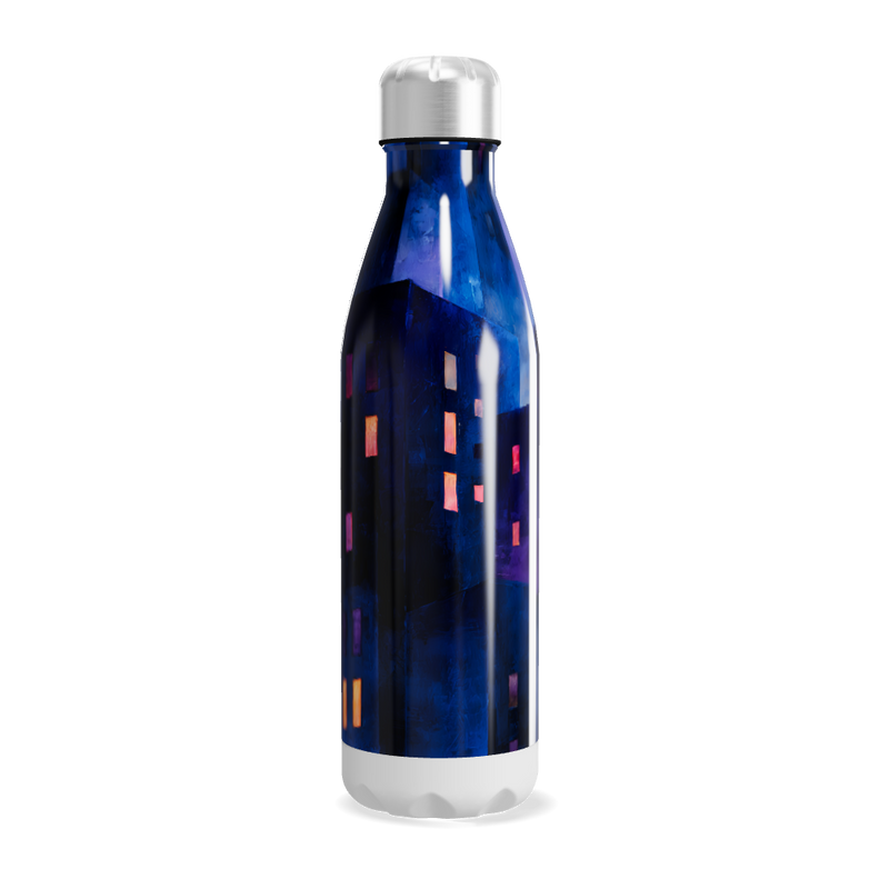 Garrafa Inox - Estampa Abstrata Azul