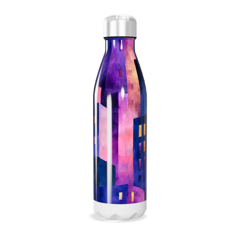 Garrafa Inox - Estampa Abstrata Azul