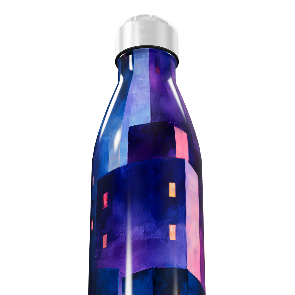 Garrafa Inox - Estampa Abstrata Azul