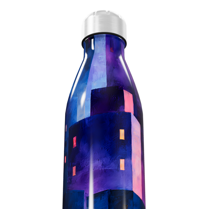 Garrafa Inox - Estampa Abstrata Azul