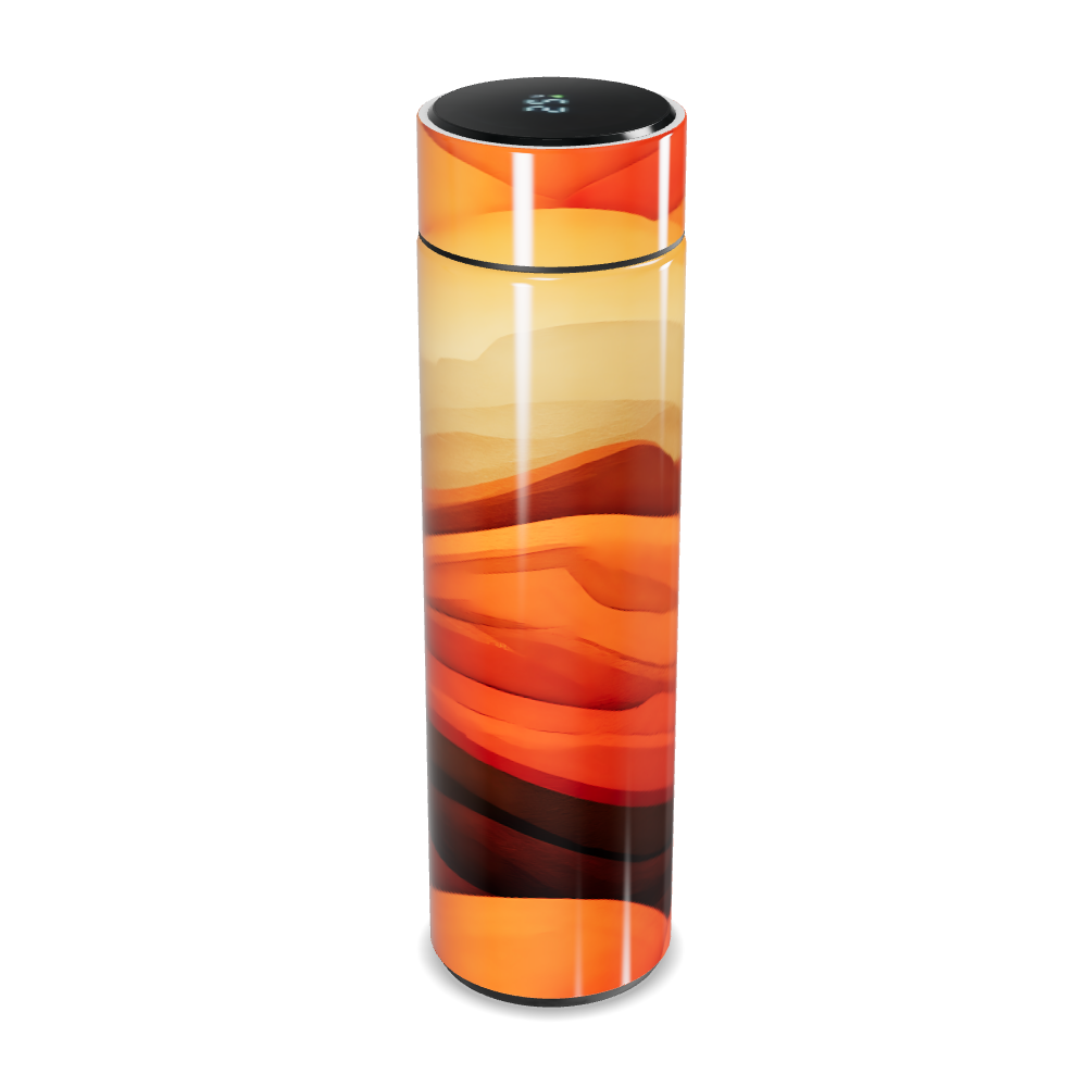 Garrafa Térmica Touch - Estampa Ondas Laranja