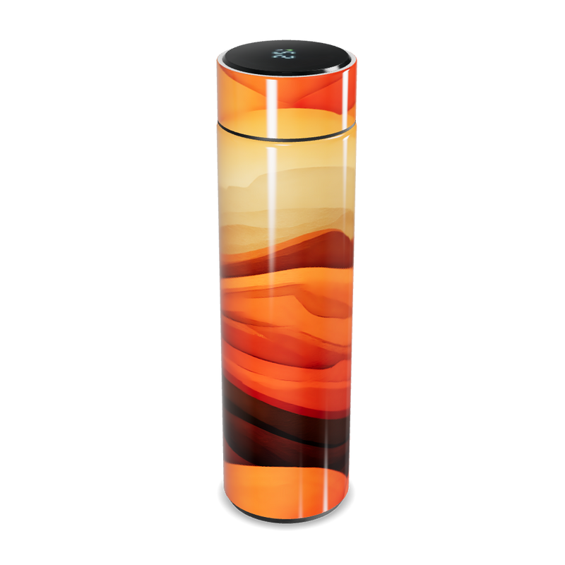 Garrafa Térmica Touch - Estampa Ondas Laranja