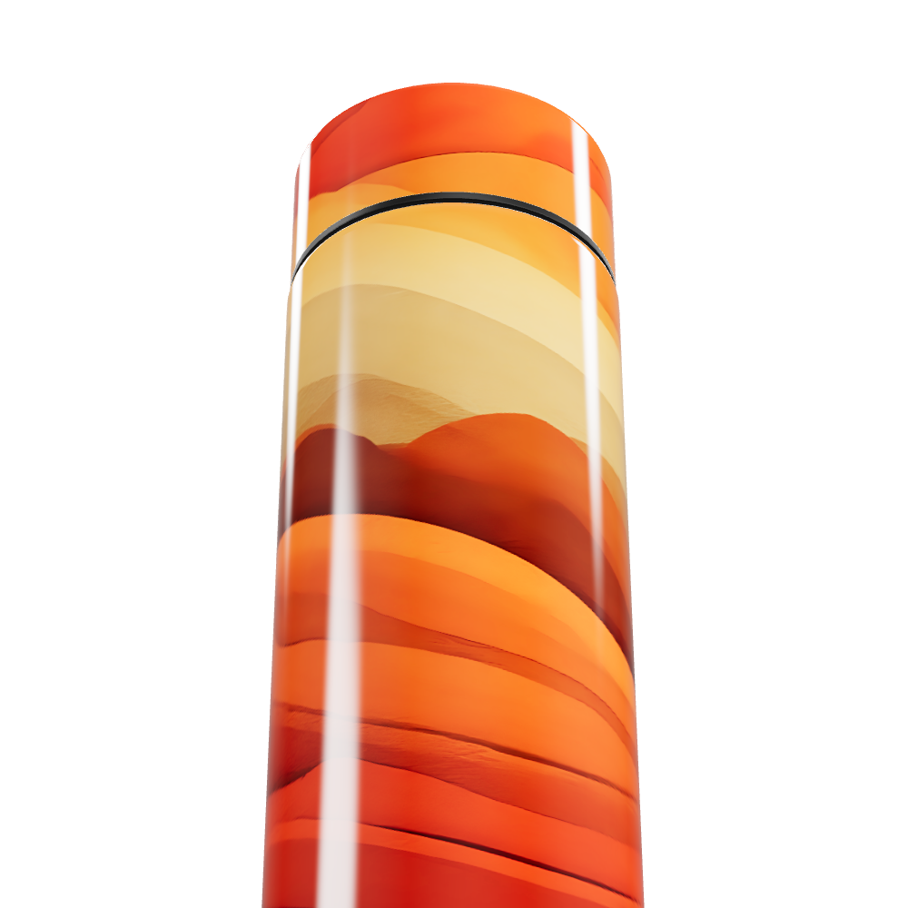 Garrafa Térmica Touch - Estampa Ondas Laranja