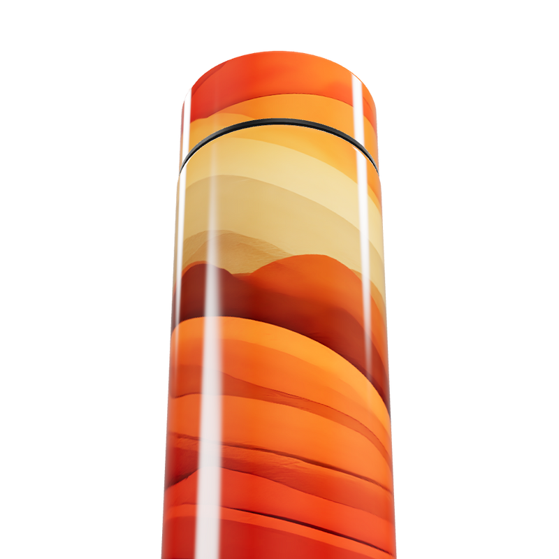 Garrafa Térmica Touch - Estampa Ondas Laranja