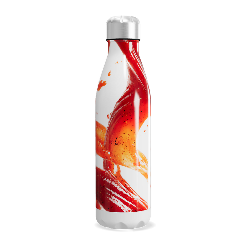 Garrafa Inox Estampada Vermelha e Branca