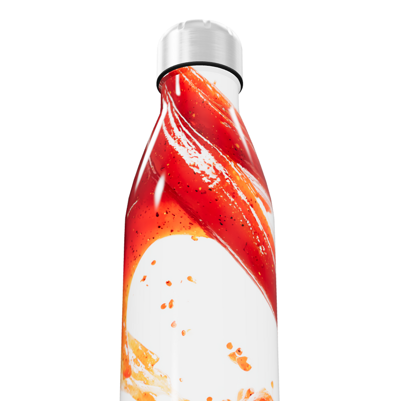 Garrafa Inox Estampada Vermelha e Branca