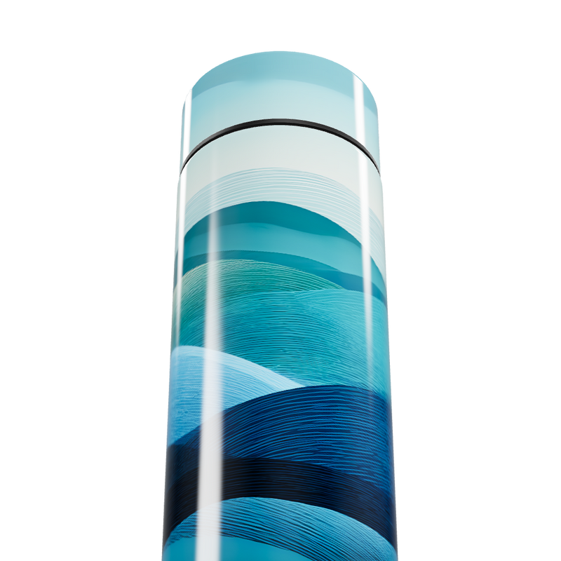 Garrafa Térmica Touch - Design Azul Ondulado