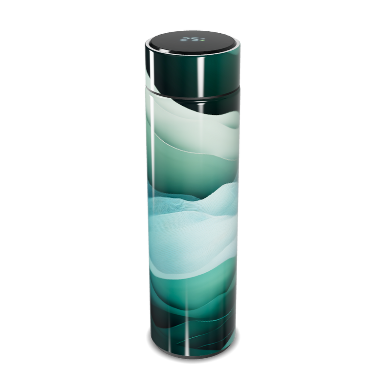 Garrafa Térmica Touch - Estampa Ondas Verde