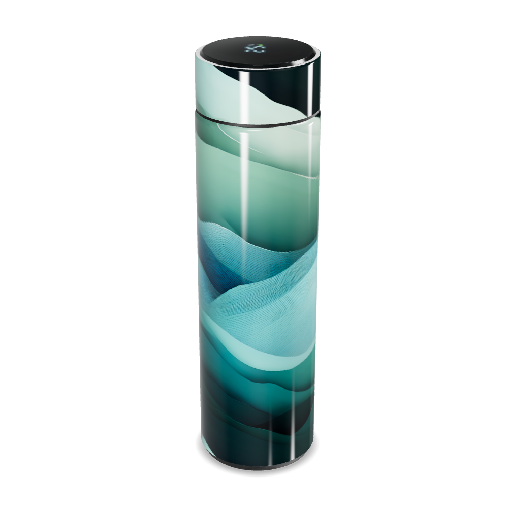 Garrafa Térmica Touch - Estampa Ondas Verde