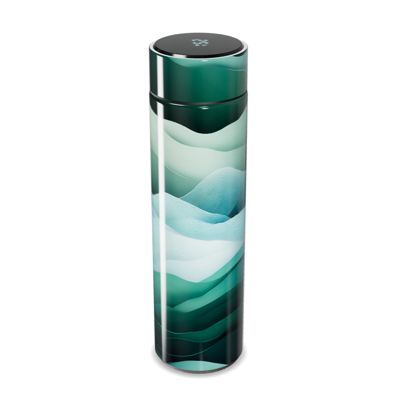 Garrafa Térmica Touch - Estampa Ondas Verde