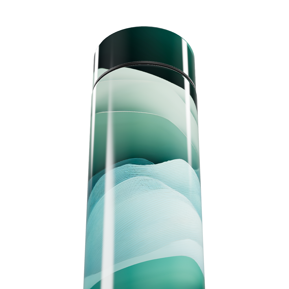 Garrafa Térmica Touch - Estampa Ondas Verde