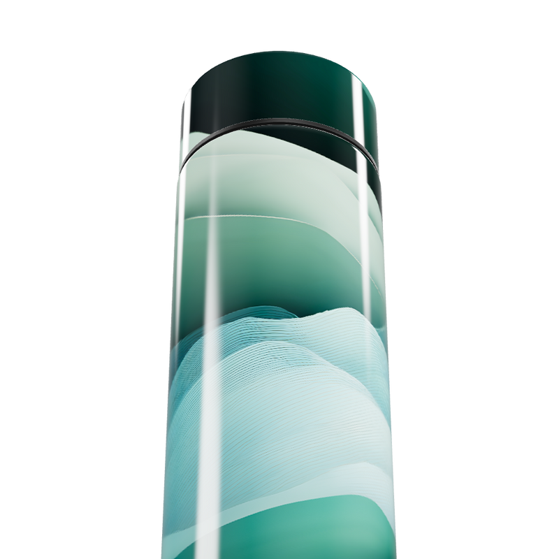 Garrafa Térmica Touch - Estampa Ondas Verde