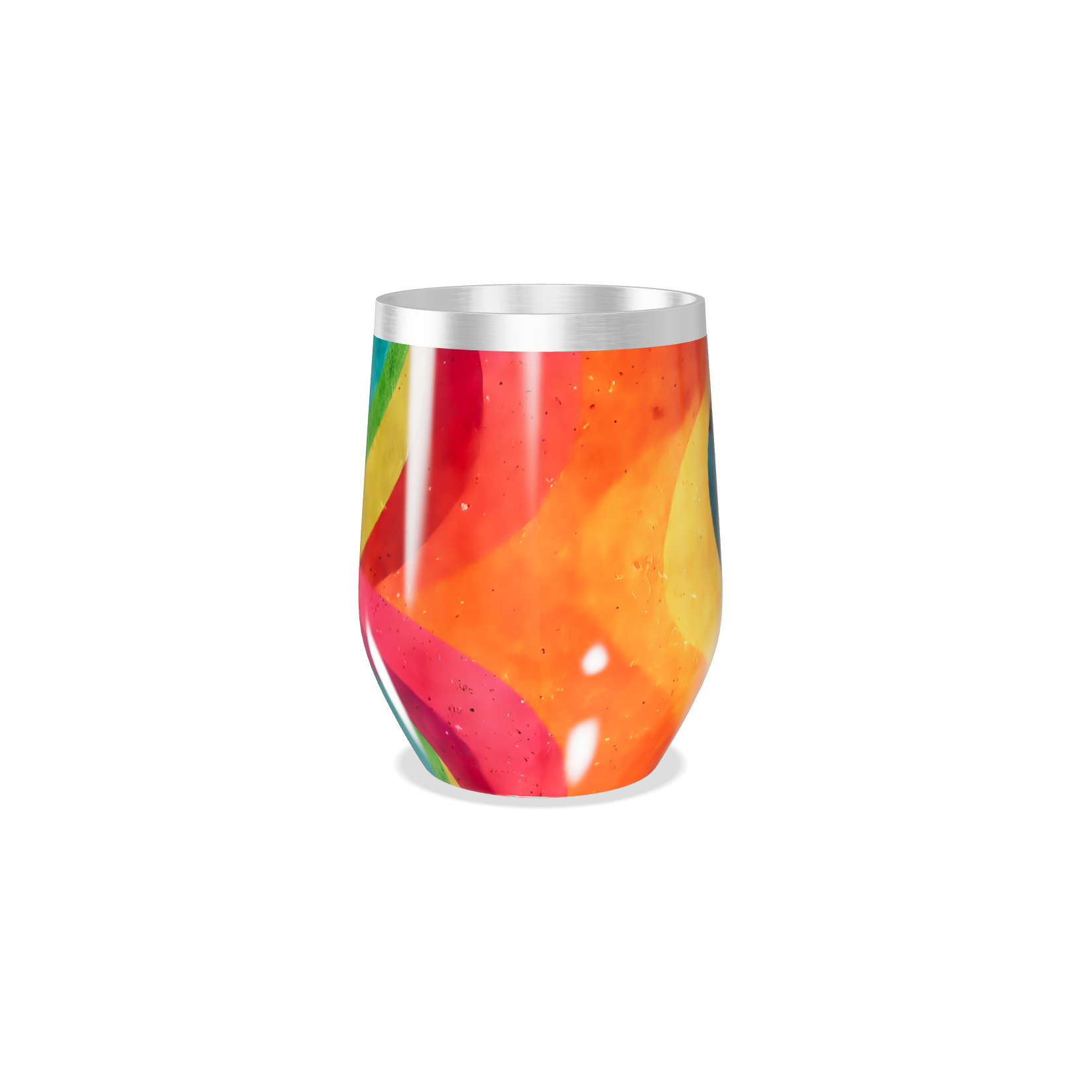 Copo Térmico Slim - Listras Coloridas Inox