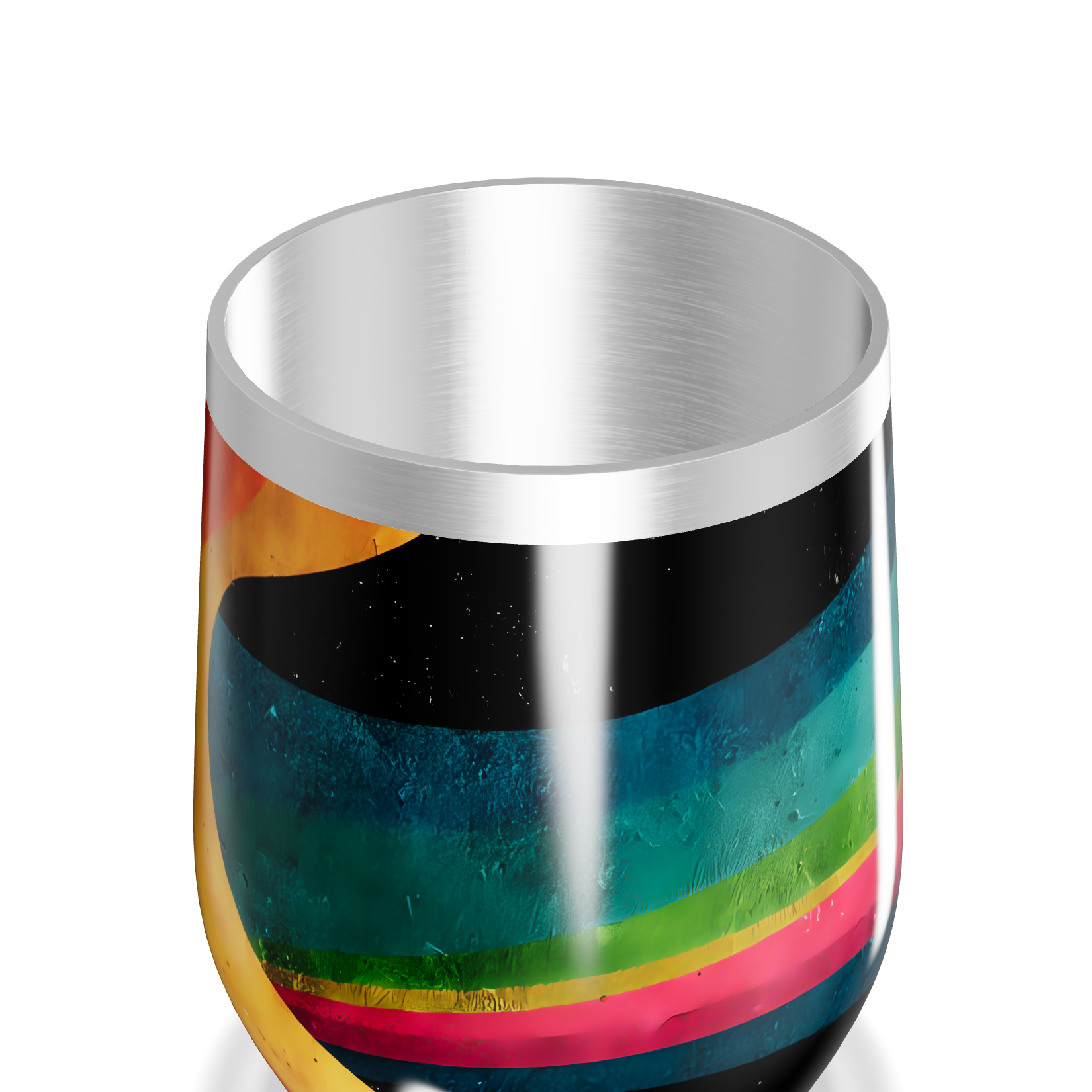 Copo Térmico Slim - Listras Coloridas Inox