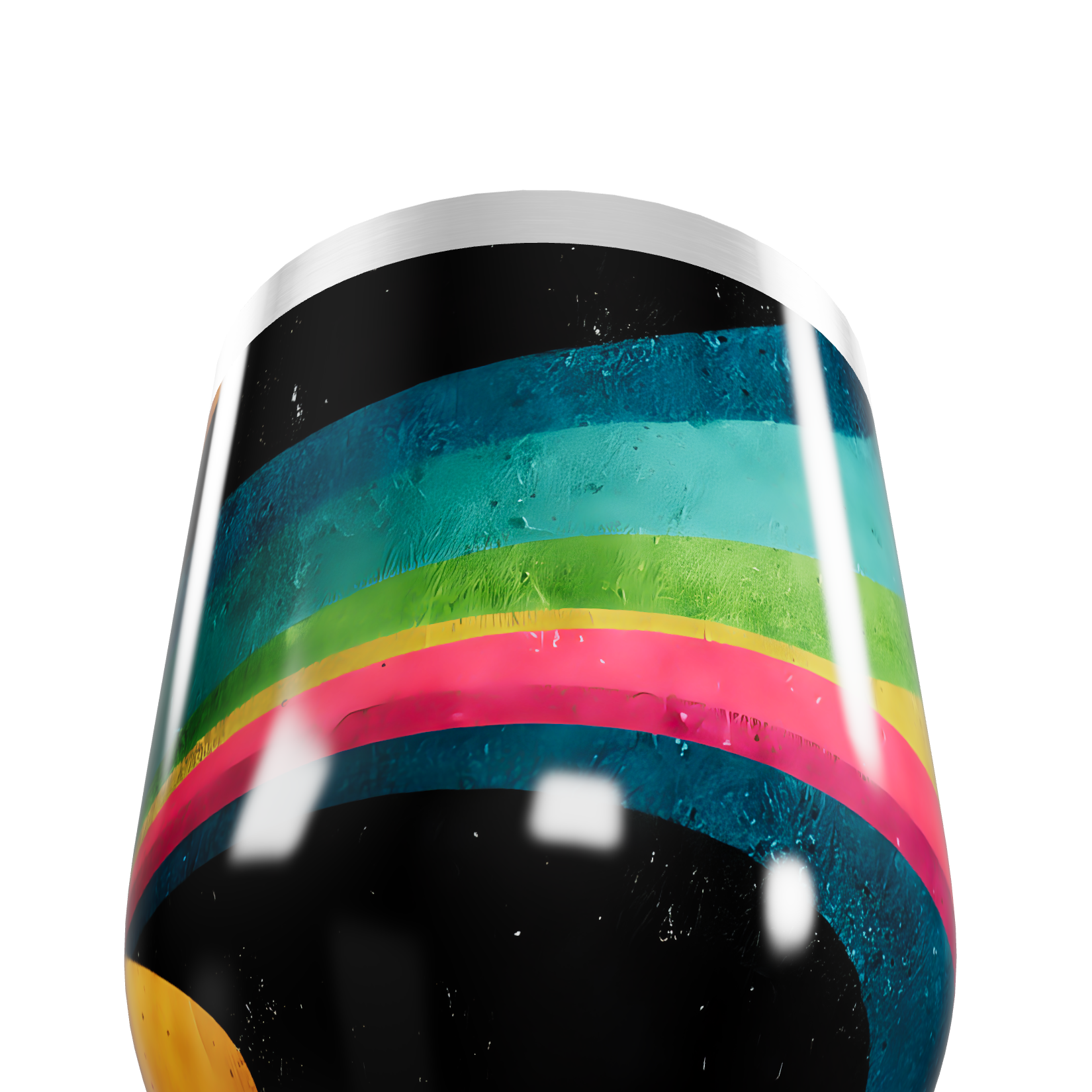 Copo Térmico Slim - Listras Coloridas Inox