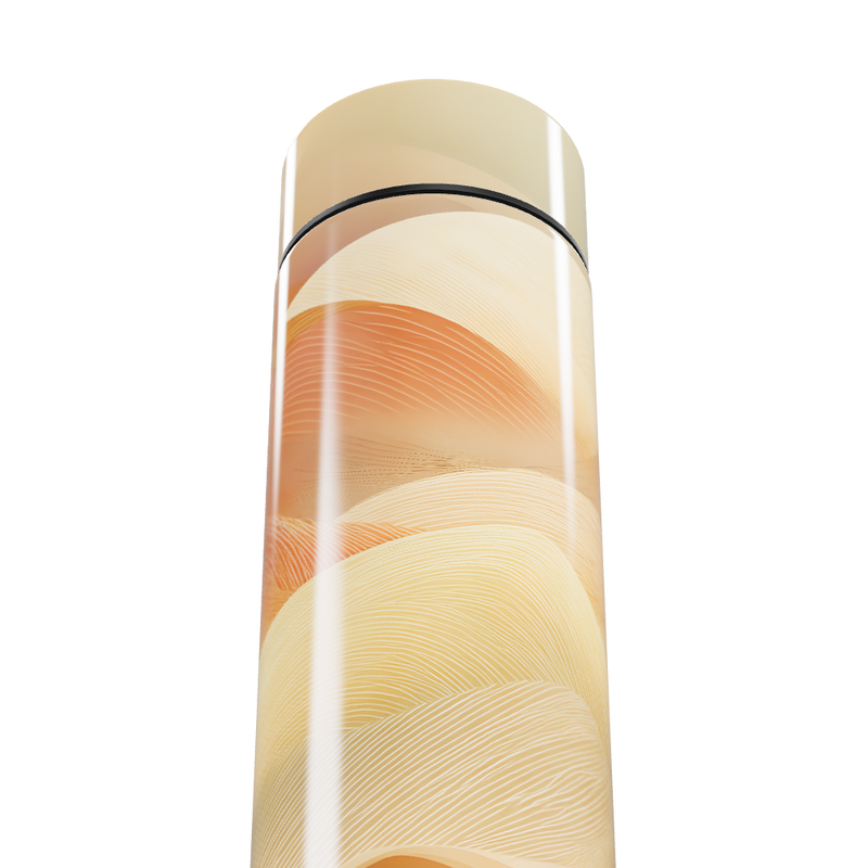 Garrafa Térmica Touch - Bege com Estampa Ondulada