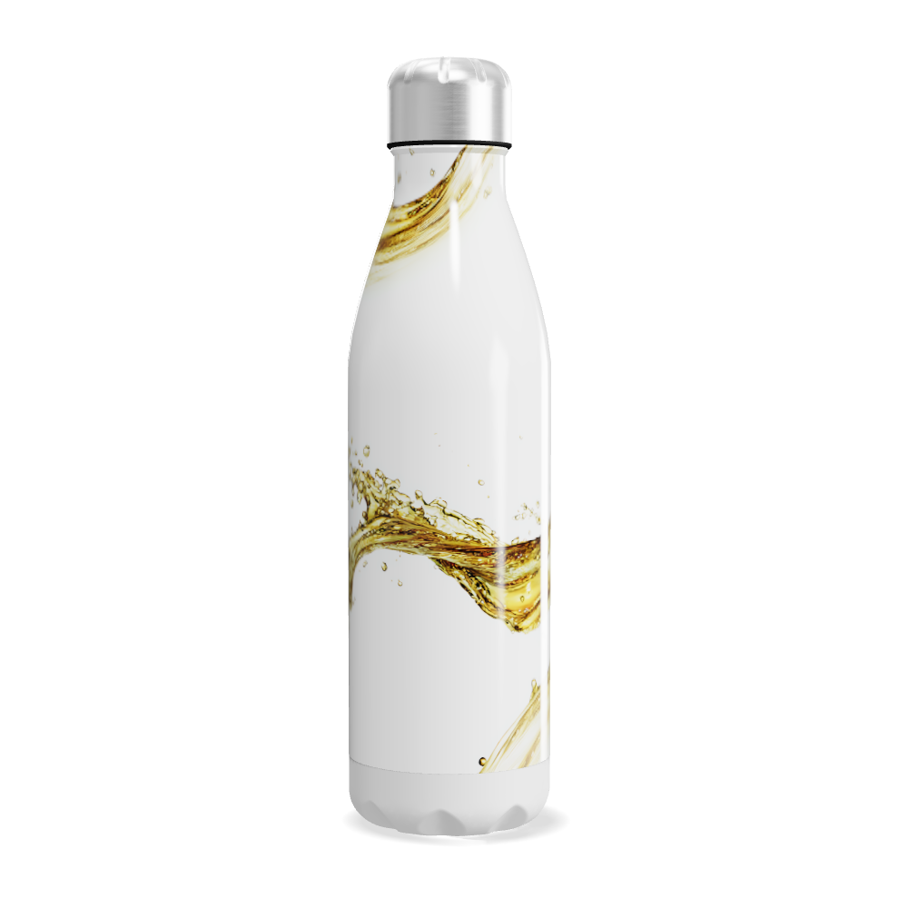 Garrafa Inox - Branca com Estampa de Líquido