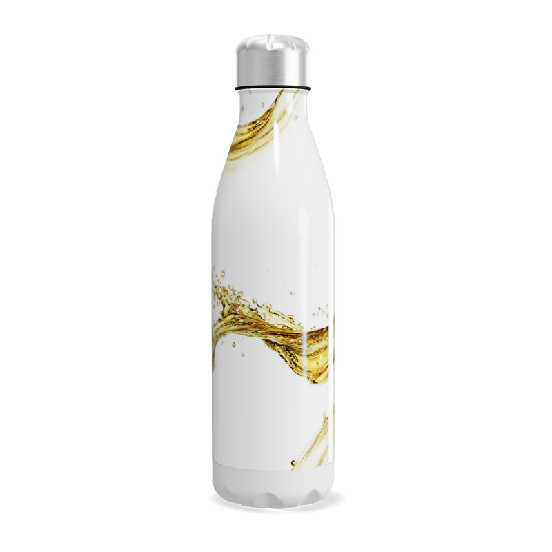 Garrafa Inox - Branca com Estampa de Líquido