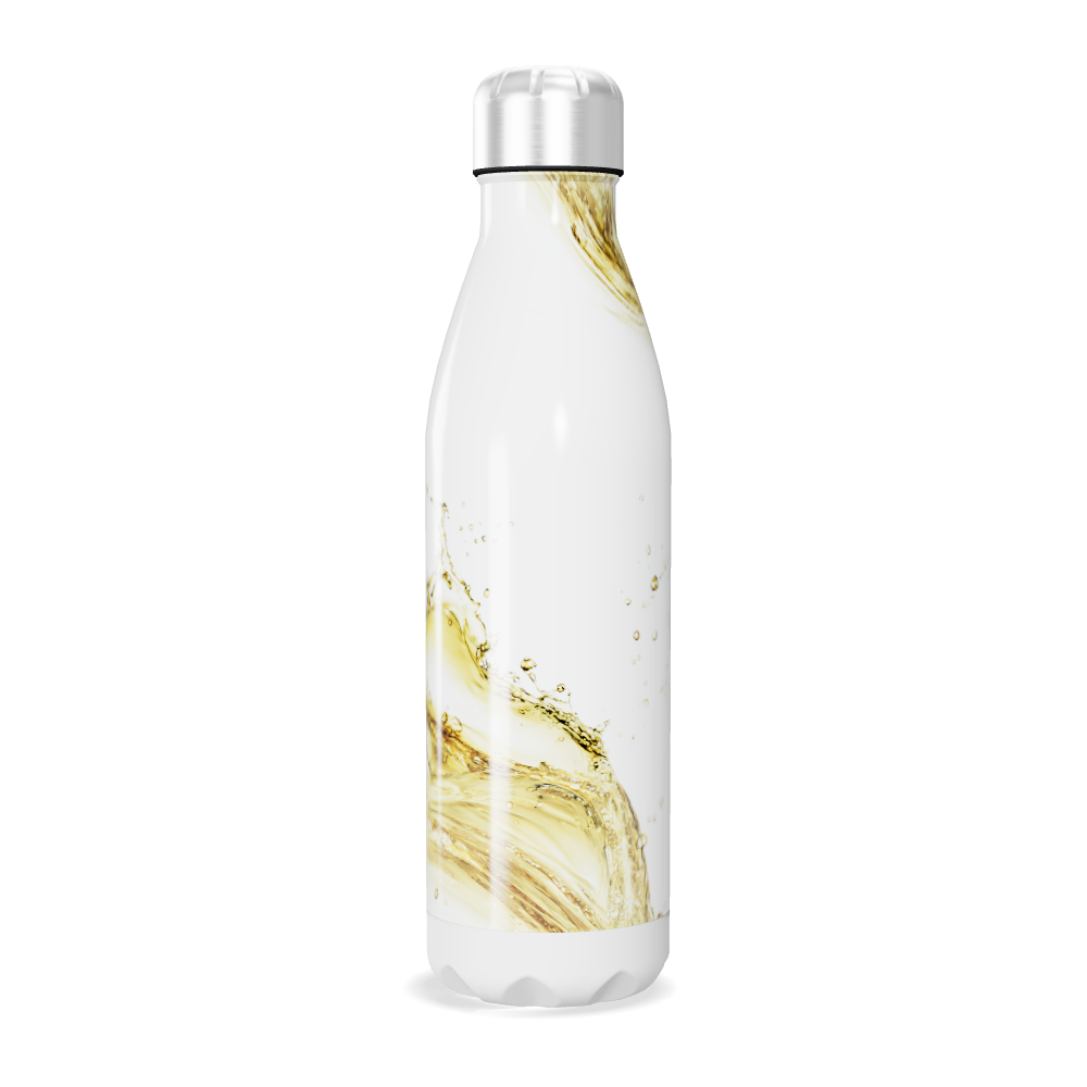 Garrafa Inox - Branca com Estampa de Líquido