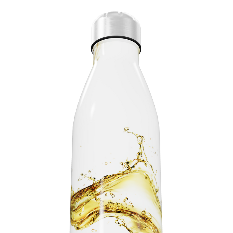 Garrafa Inox - Branca com Estampa de Líquido