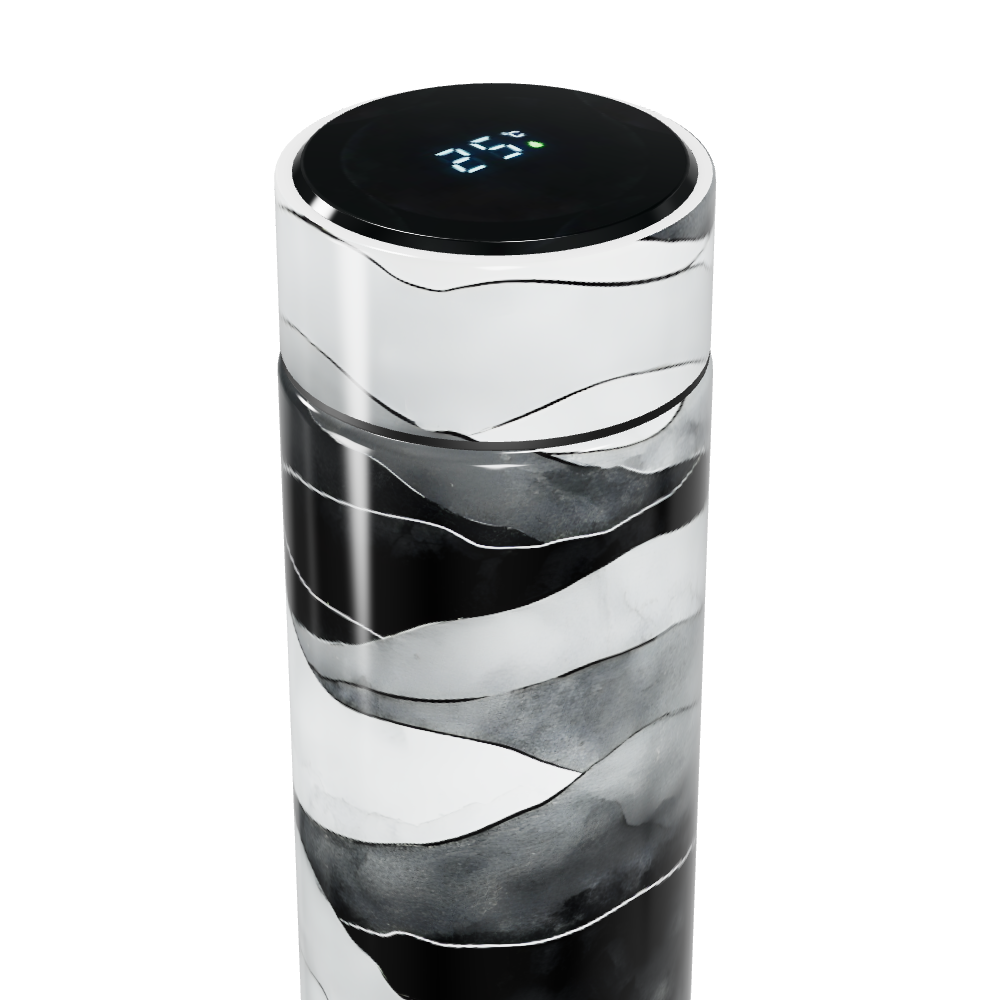 Garrafa Térmica Touch - Design Marmorizado Preto