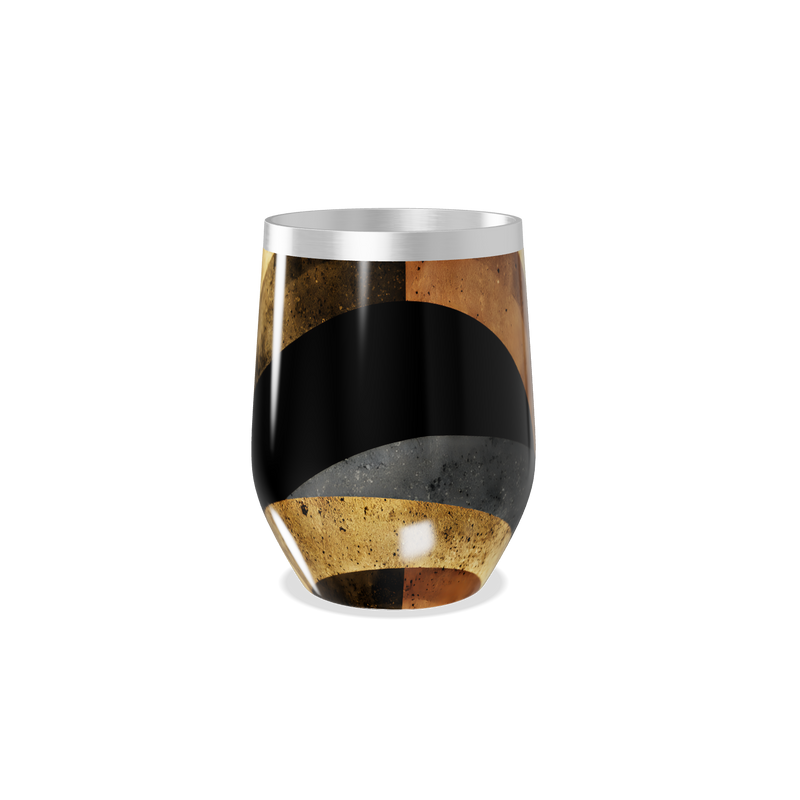 Copo Térmico Slim - Design Preto e Dourado