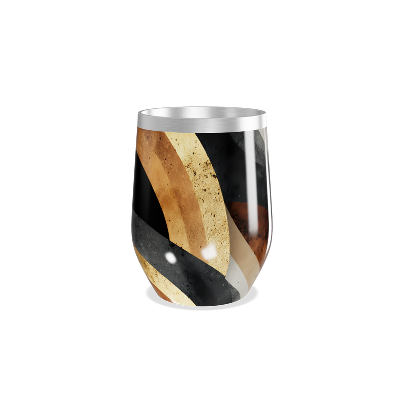 Copo Térmico Slim - Design Preto e Dourado