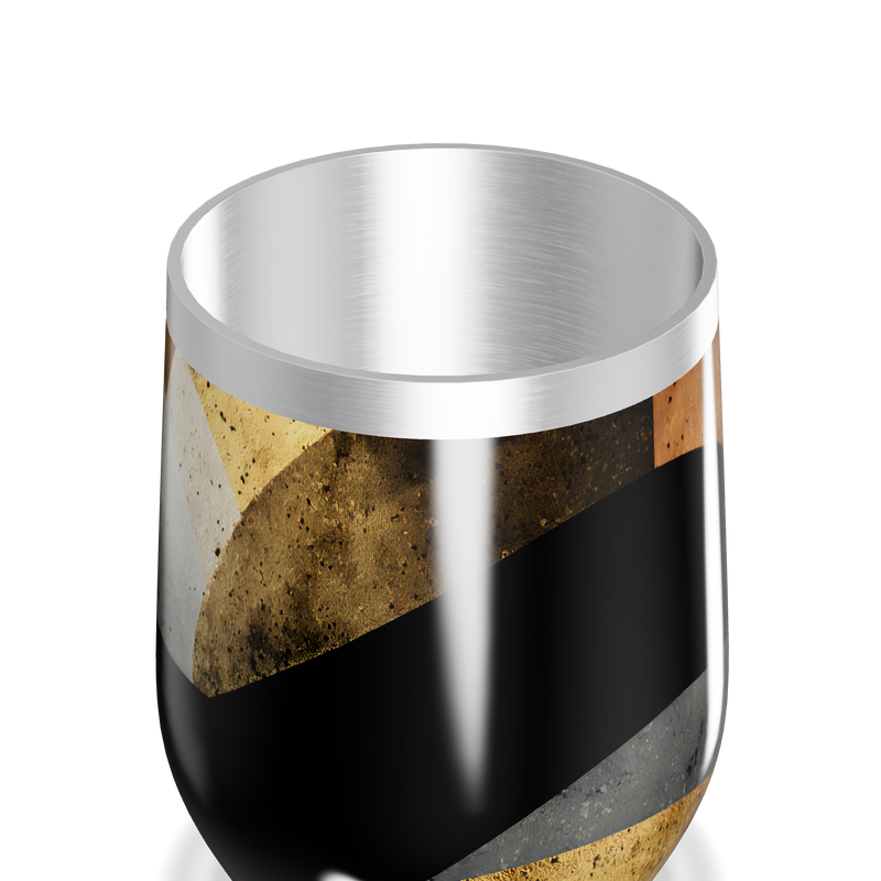 Copo Térmico Slim - Design Preto e Dourado