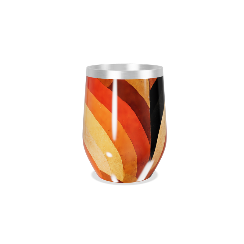 Copo Térmico Slim - Listras Preto Laranja