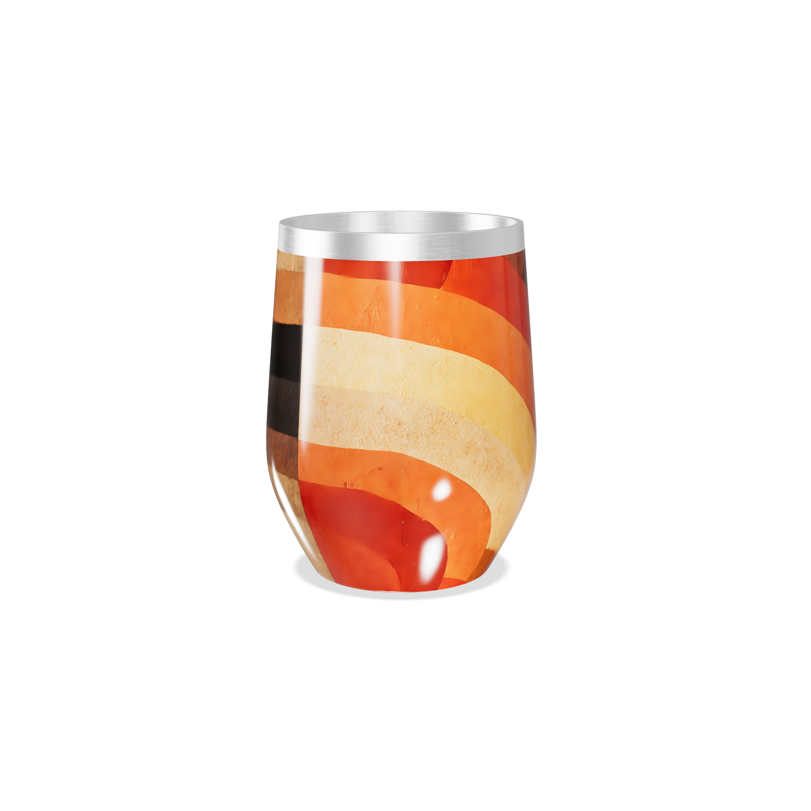 Copo Térmico Slim - Listras Preto Laranja