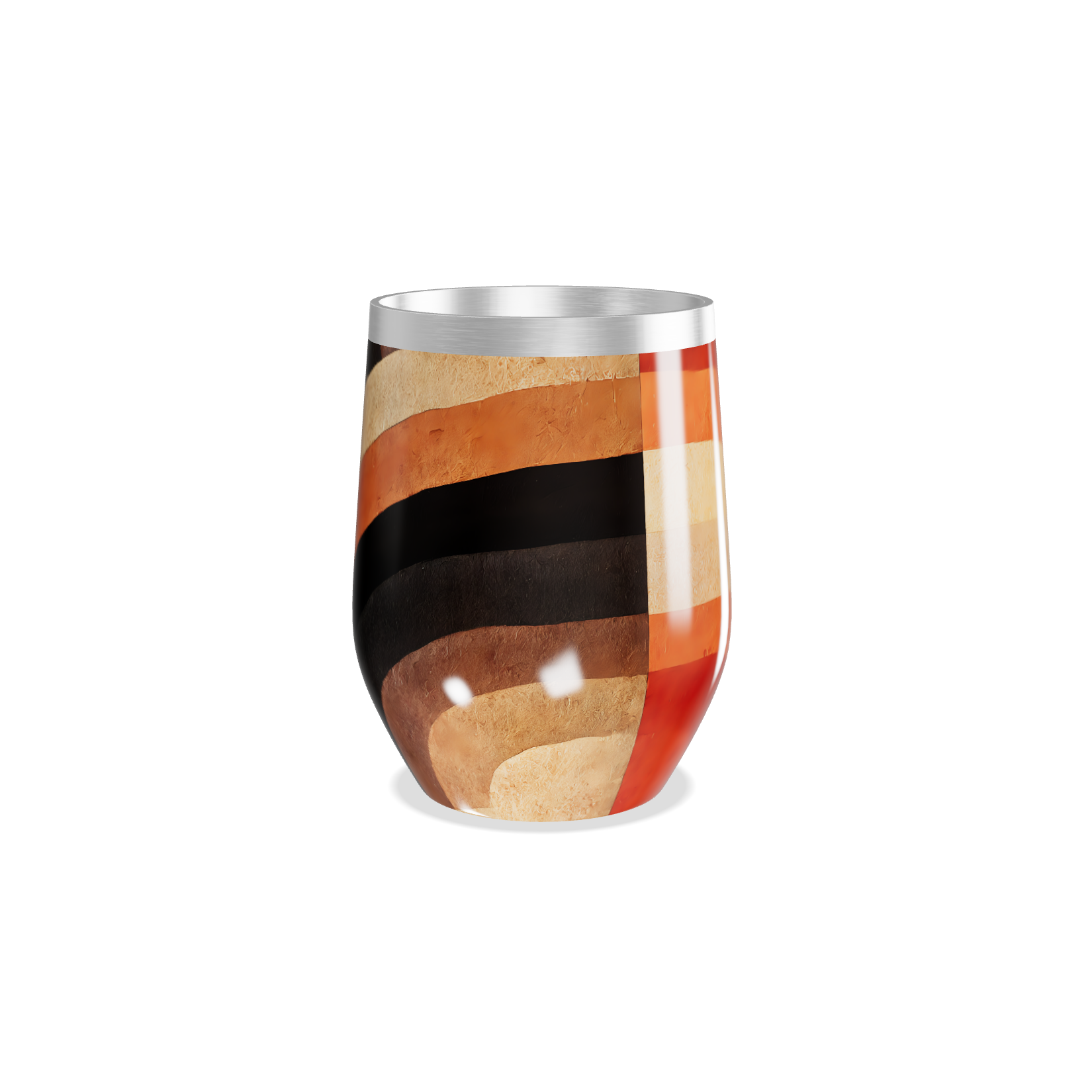 Copo Térmico Slim - Listras Preto Laranja