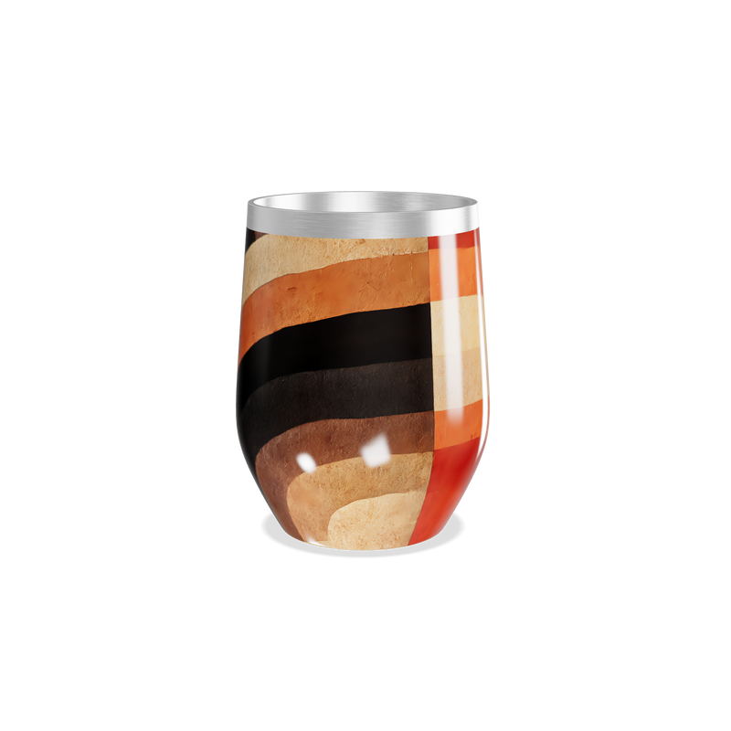 Copo Térmico Slim - Listras Preto Laranja