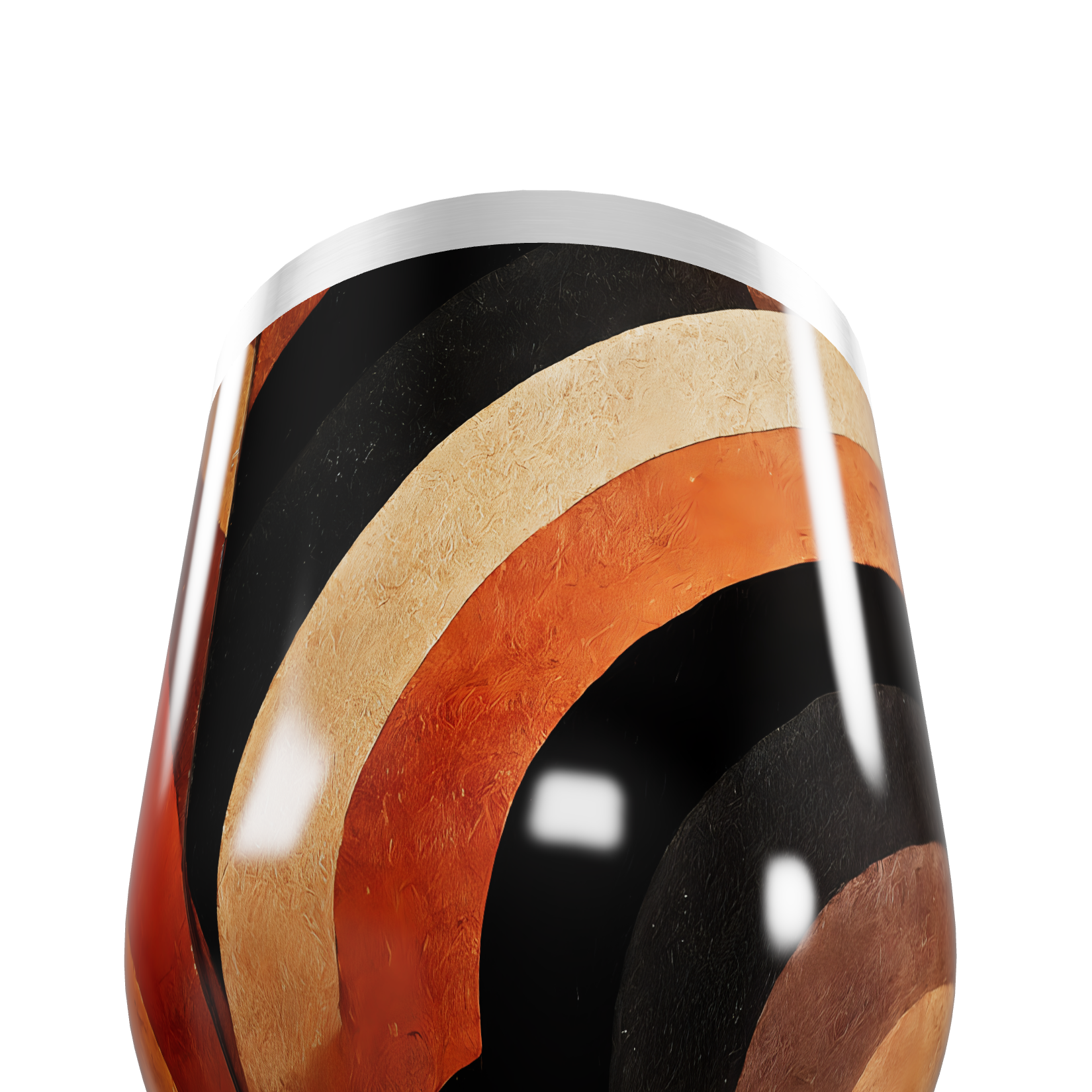 Copo Térmico Slim - Listras Preto Laranja